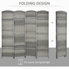 HOMCOM 4 Panels Room Divider, 6 Ft Tall Indoor Portable Folding Privacy Screens, Handwoven Freestanding Partition Wall Divider for Home Office, Gradient Grey