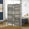 HOMCOM 4 Panels Room Divider, 6 Ft Tall Indoor Portable Folding Privacy Screens, Handwoven Freestanding Partition Wall Divider for Home Office, Gradient Grey
