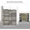 HOMCOM 4 Panels Room Divider, 6 Ft Tall Indoor Portable Folding Privacy Screens, Handwoven Freestanding Partition Wall Divider for Home Office, Gradient Grey