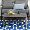 Outsunny Patio Wicker End Table, Outdoor PE Rattan Side Table, with Plastic Board Under the Full Woven Table Top for Patio, Garden, Balcony, Mixed Gray
