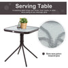 Outsunny 3 Piece Patio Glider Set, Outdoor Gliders with Glass Top Table, Breathable Mesh Seat, or Garden, Country Yard, Porch, Grey