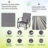 Outsunny 3 Piece Patio Glider Set, Outdoor Gliders with Glass Top Table, Breathable Mesh Seat, or Garden, Country Yard, Porch, Grey