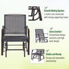 Outsunny 3 Piece Patio Glider Set, Outdoor Gliders with Glass Top Table, Breathable Mesh Seat, or Garden, Country Yard, Porch, Grey