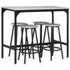 HOMCOM 5-Piece Counter Height Bar Table Set, Dining Table Set for 4 with Bar Stools, Kitchen Table and Chairs for Pub, Dining Room, Grey