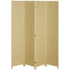 HOMCOM 5.6 Ft. Tall 4-Panel Room Divider, Paper Panel Freestanding Folding Privacy Screen Panels, Partition Wall Divider for Indoor Bedroom Office