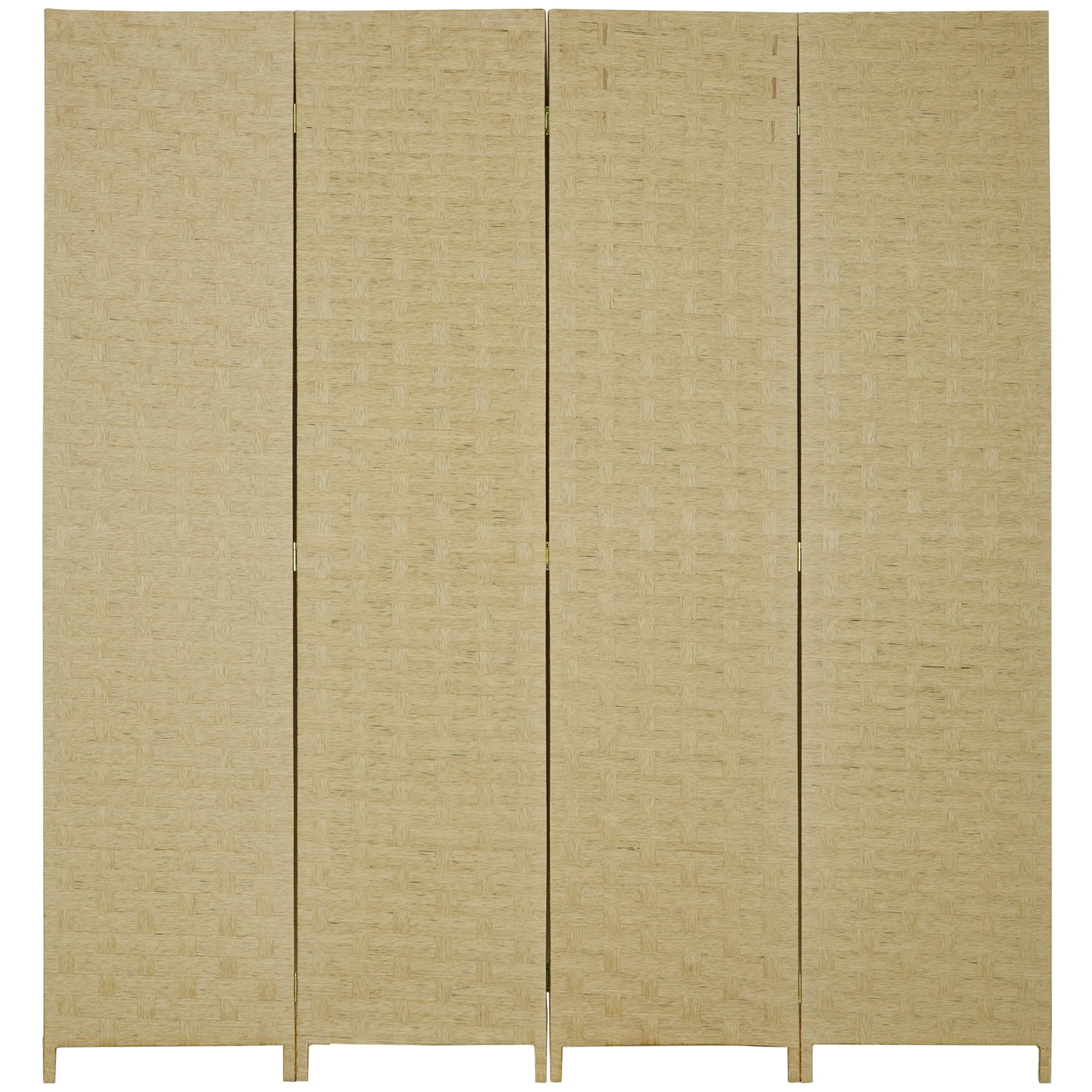 HOMCOM 5.6 Ft. Tall 4-Panel Room Divider, Paper Panel Freestanding Folding Privacy Screen Panels, Partition Wall Divider for Indoor Bedroom Office