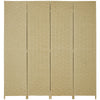 HOMCOM 5.6 Ft. Tall 4-Panel Room Divider, Paper Panel Freestanding Folding Privacy Screen Panels, Partition Wall Divider for Indoor Bedroom Office