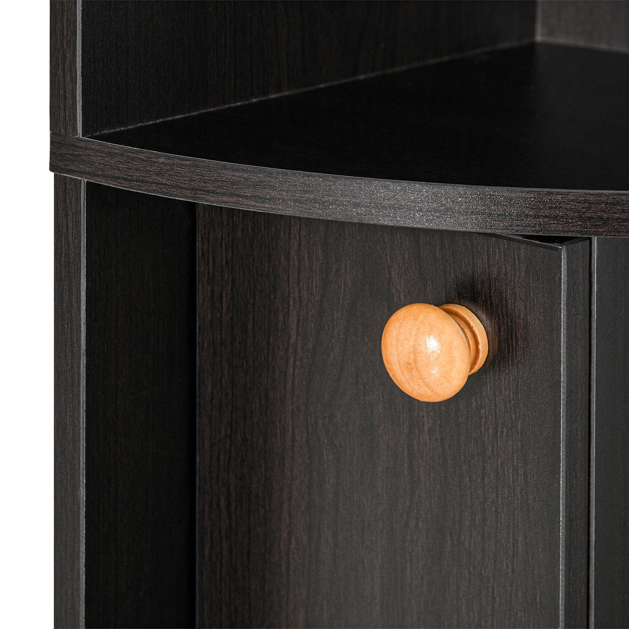 HOMCOM 5-Tier Corner Bookcase, Storage Bookshelf, Freestanding Display Shelves with Open Compartments and Cabinet for Home Office, Living Room, Study, Black