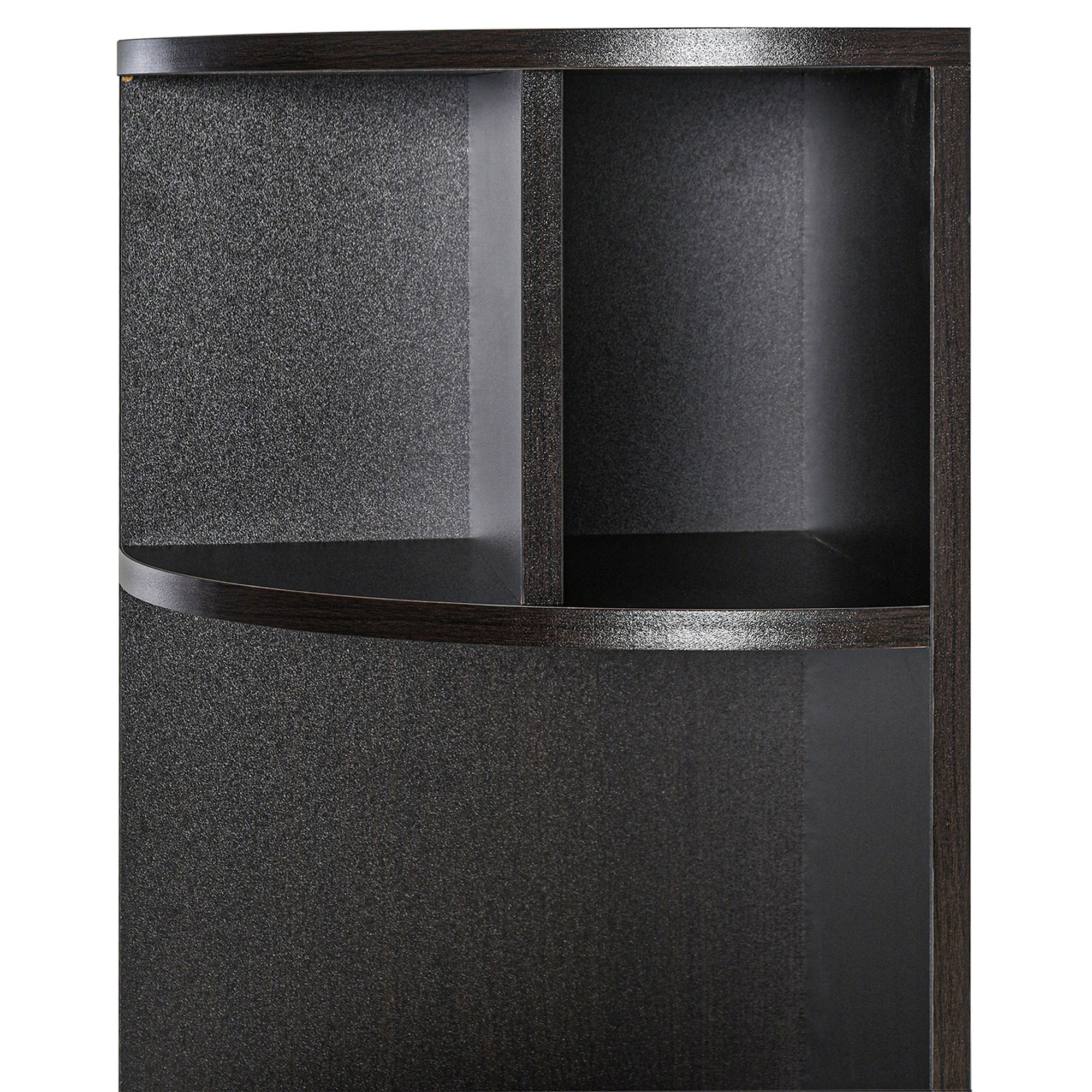 HOMCOM 5-Tier Corner Bookcase, Storage Bookshelf, Freestanding Display Shelves with Open Compartments and Cabinet for Home Office, Living Room, Study, Black