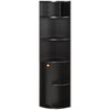 HOMCOM 5-Tier Corner Bookcase, Storage Bookshelf, Freestanding Display Shelves with Open Compartments and Cabinet for Home Office, Living Room, Study, Black