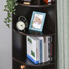HOMCOM 5-Tier Corner Bookcase, Storage Bookshelf, Freestanding Display Shelves with Open Compartments and Cabinet for Home Office, Living Room, Study, Black