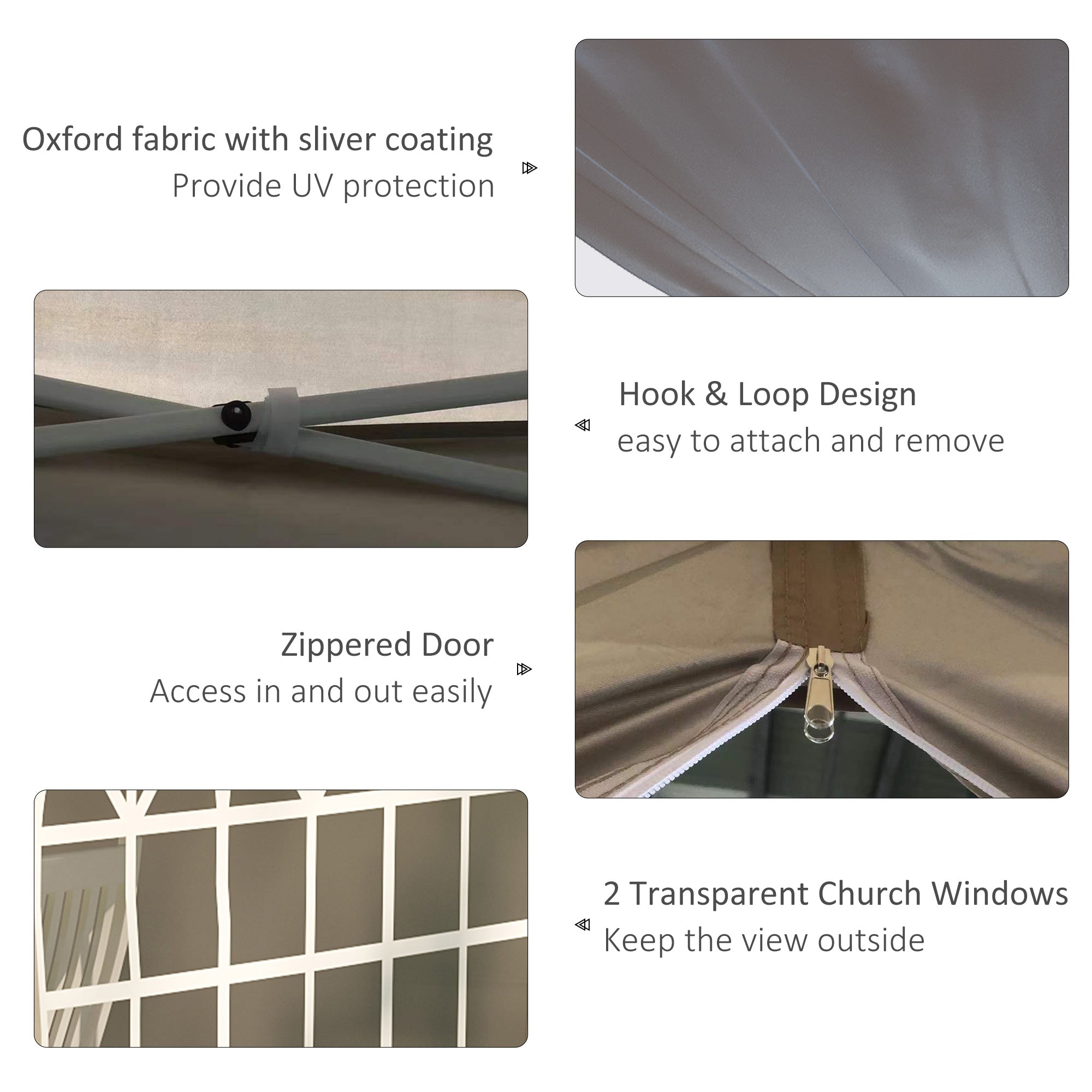 Outsunny 10' x 10' Pop Up Canopy Tent, Instant Sun Shelter, Tents for Parties, with Wheeled Carry Bag, for Outdoor, Garden, Patio, Beige