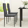 HOMCOM Modern Dining Chairs Set of 4, Upholstered Velvet Fabric Kitchen Chairs with Channel Tufting and Metal Legs for Living Room, Dining Room, Bedroom, Grey