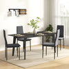 HOMCOM Modern Dining Chairs Set of 4, Upholstered Velvet Fabric Kitchen Chairs with Channel Tufting and Metal Legs for Living Room, Dining Room, Bedroom, Grey