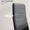 HOMCOM Modern Dining Chairs Set of 4, Upholstered Velvet Fabric Kitchen Chairs with Channel Tufting and Metal Legs for Living Room, Dining Room, Bedroom, Grey