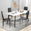 HOMCOM Modern Dining Chairs Set of 4, Upholstered Velvet Fabric Kitchen Chairs with Channel Tufting and Metal Legs for Living Room, Dining Room, Bedroom, Grey