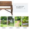 Outsunny Wooden Wagon Wheel Bench Rustic Design 2 Seater Garden Outdoor Chair High Back Loveseat