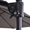 Outsunny 9' x 14' Outdoor Patio Umbrella Offset Cantilever Umbrella with Twin Canopy Sunshade Umbrella with Lift Crank Grey