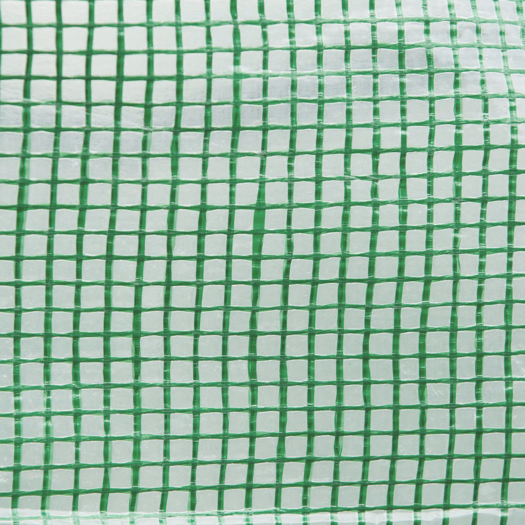 Outsunny 6.6' x 10' x 6.6' Tunnel Greenhouse with Roll-up Door and Mesh Windows, Walk-in Green House with PE Cover and Steel Frame, Garden Plants Growing Warm House Tent, Green