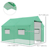 Outsunny 6.6' x 10' x 6.6' Tunnel Greenhouse with Roll-up Door and Mesh Windows, Walk-in Green House with PE Cover and Steel Frame, Garden Plants Growing Warm House Tent, Green