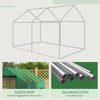 Outsunny 6.6' x 10' x 6.6' Tunnel Greenhouse with Roll-up Door and Mesh Windows, Walk-in Green House with PE Cover and Steel Frame, Garden Plants Growing Warm House Tent, Green