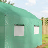 Outsunny 6.6' x 10' x 6.6' Tunnel Greenhouse with Roll-up Door and Mesh Windows, Walk-in Green House with PE Cover and Steel Frame, Garden Plants Growing Warm House Tent, Green
