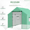 Outsunny 6.6' x 10' x 6.6' Tunnel Greenhouse with Roll-up Door and Mesh Windows, Walk-in Green House with PE Cover and Steel Frame, Garden Plants Growing Warm House Tent, Green