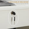 Vinsetto Computer Desk with Storage, Home Office Desk with Lockable Drawer and Open Compartment, White