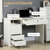 Vinsetto Computer Desk with Storage, Home Office Desk with Lockable Drawer and Open Compartment, White