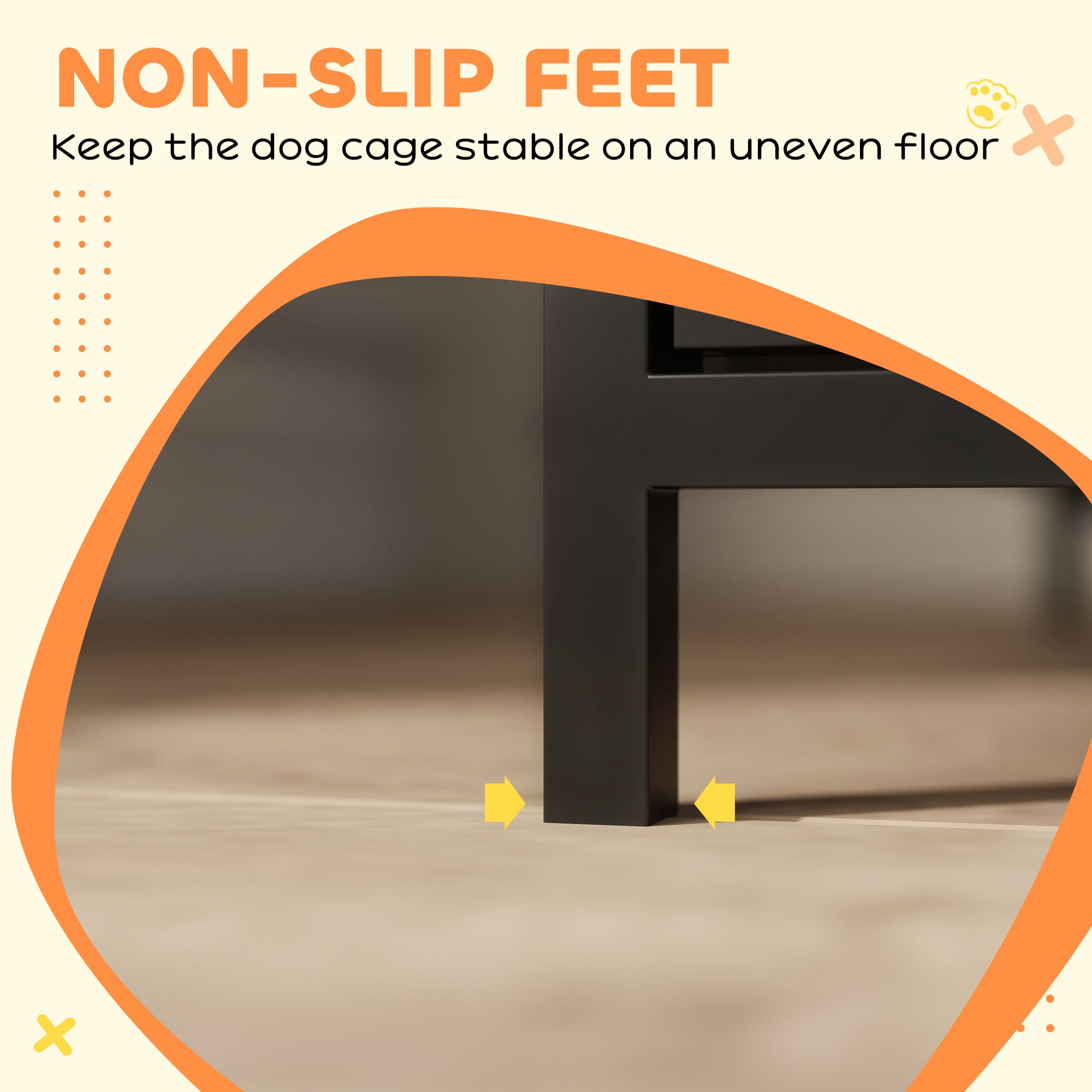 PawHut Dog Crate Furniture, Dog Cage Side End Table Indoor with Anti-Chew Resistant Mesh, Anti-Escape Door, for Medium Dogs, 80 x 55 x 72 cm, Walnut Brown