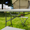 Outsunny 6ft Folding Table, Portable Plastic Camping Table with Carrying Handle, Outdoor Indoor Picnic Table for Camping, Picnic, Party, BBQ, White