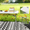 Outsunny 6ft Folding Table, Portable Plastic Camping Table with Carrying Handle, Outdoor Indoor Picnic Table for Camping, Picnic, Party, BBQ, White