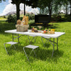 Outsunny 6ft Folding Table, Portable Plastic Camping Table with Carrying Handle, Outdoor Indoor Picnic Table for Camping, Picnic, Party, BBQ, White