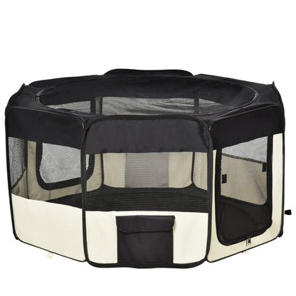 PawHut Fabric Pet Dog Cat Puppy Playpen, Rabbit Guinea Pig Play Pen Portable Foldable, Octagon, M