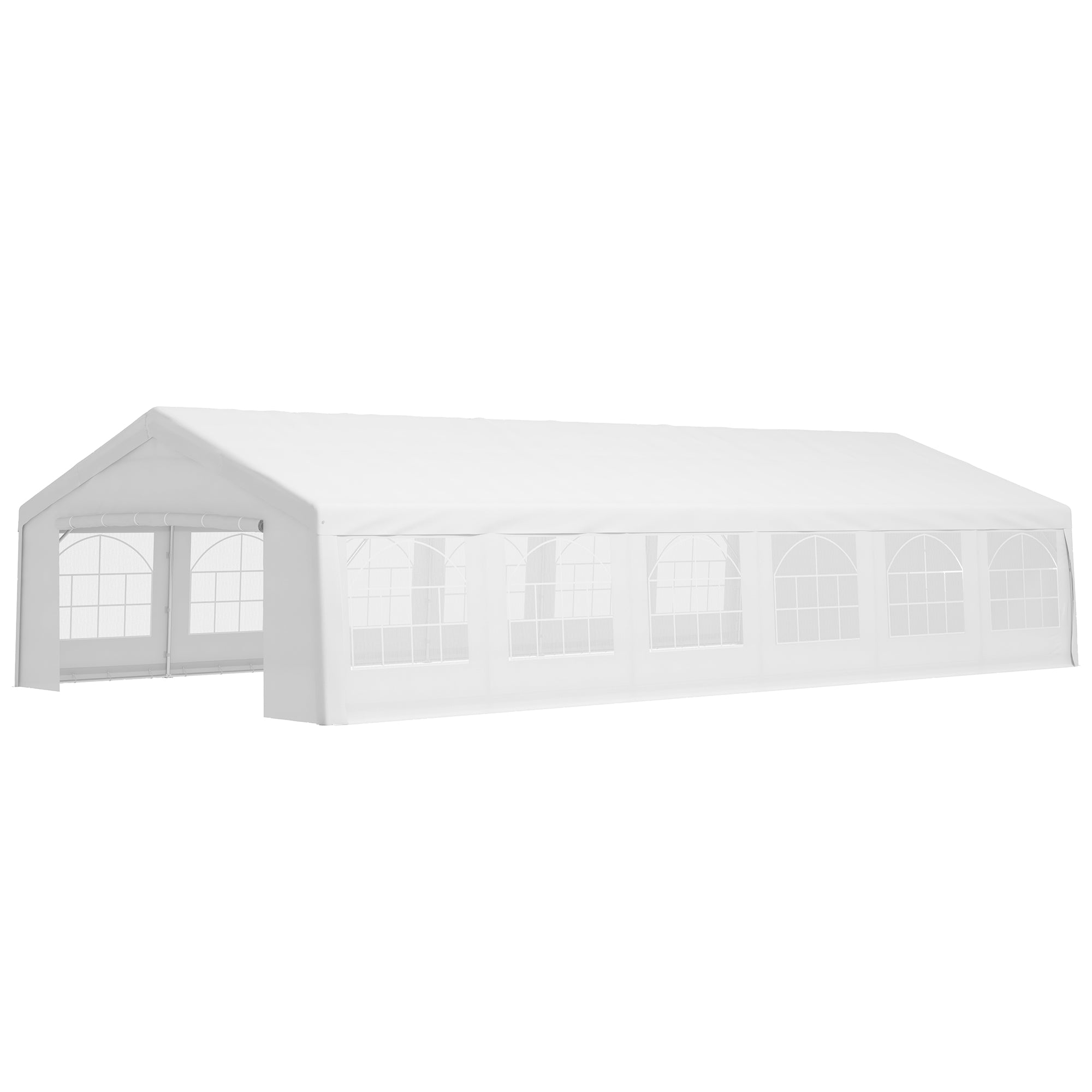 Outsunny 40' x 20' Large Outdoor Party Event Tent Patio Gazebo Canopy with Removable Sidewall, White