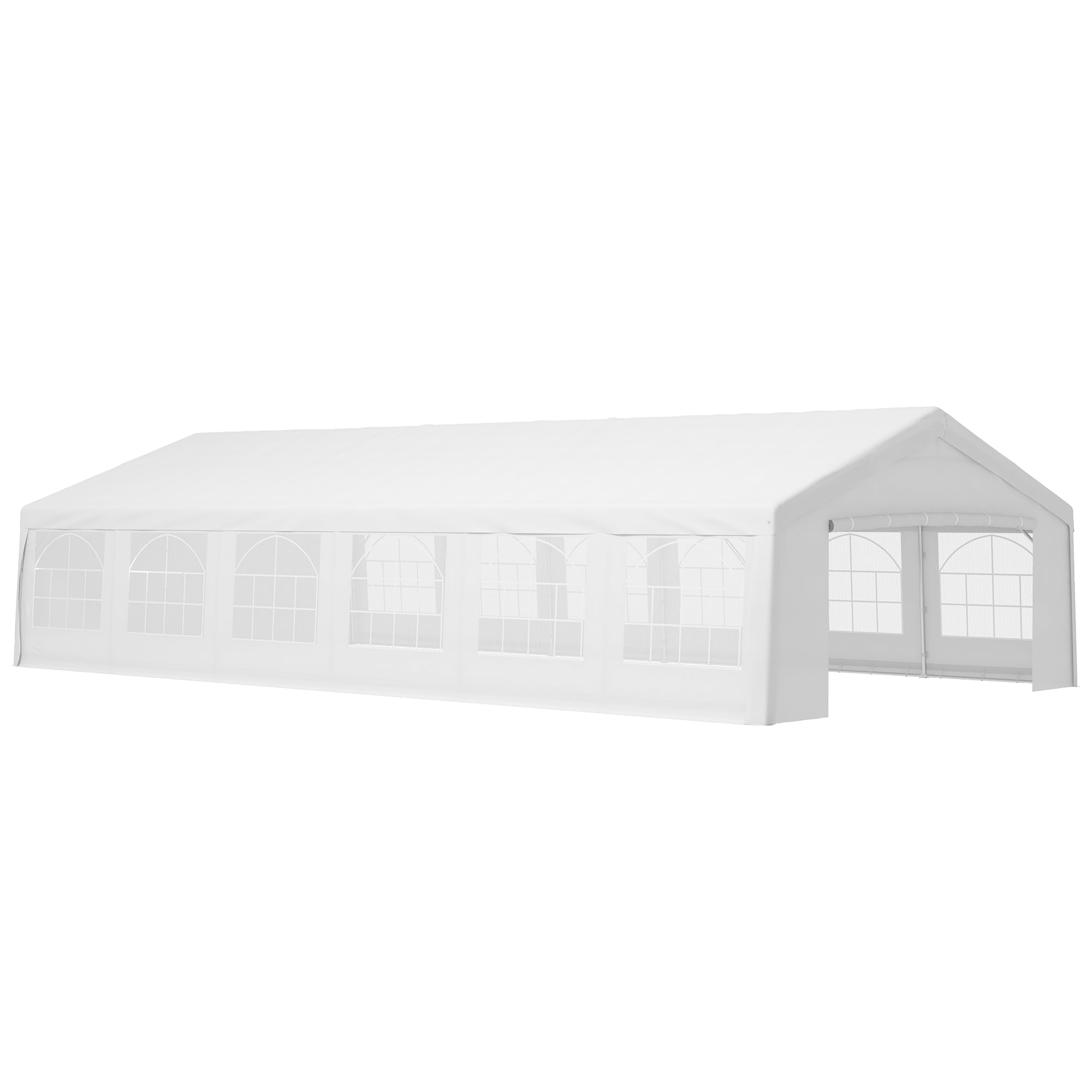 Outsunny 40' x 20' Large Outdoor Party Event Tent Patio Gazebo Canopy with Removable Sidewall, White