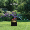 Outsunny 3-head LED Solar Light Lamp Street Light Post with Planter, Solar-powered Lamp Post, Black
