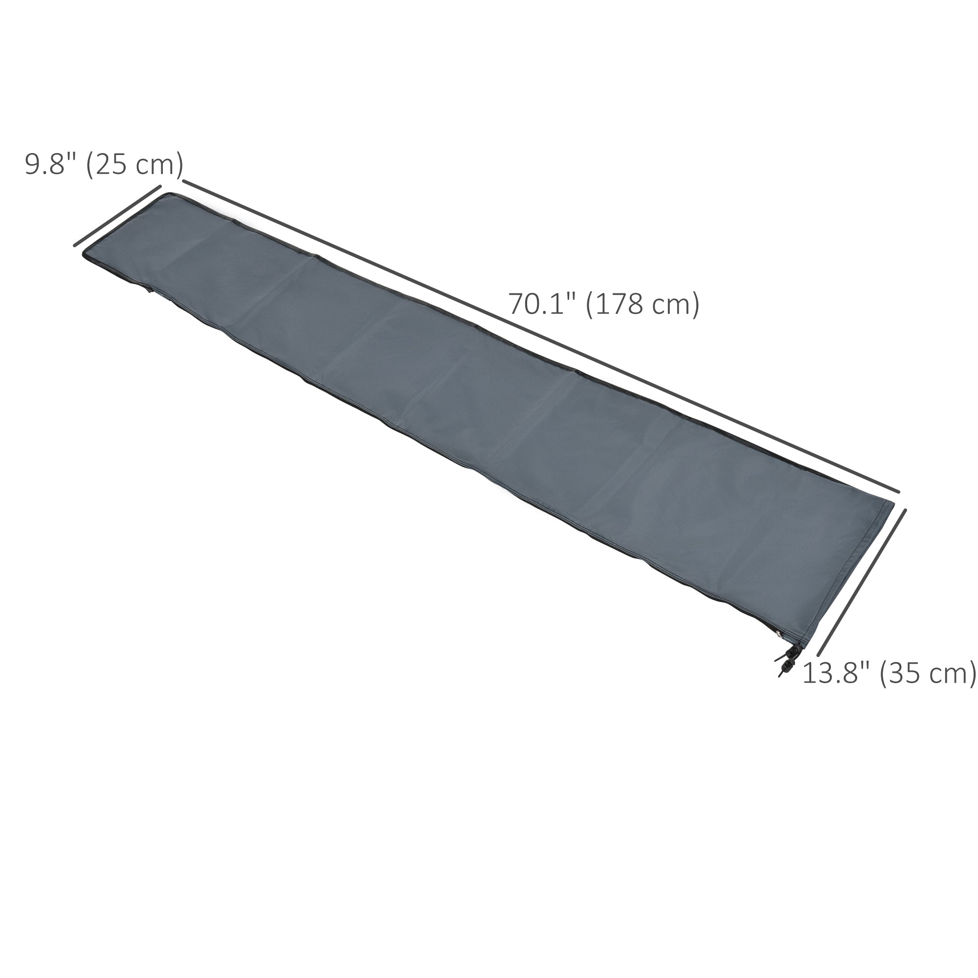 Outsunny Parasol Cover, Cantilever Umbrella Protector with Zipper for Outdoor, Garden, Patio, Grey