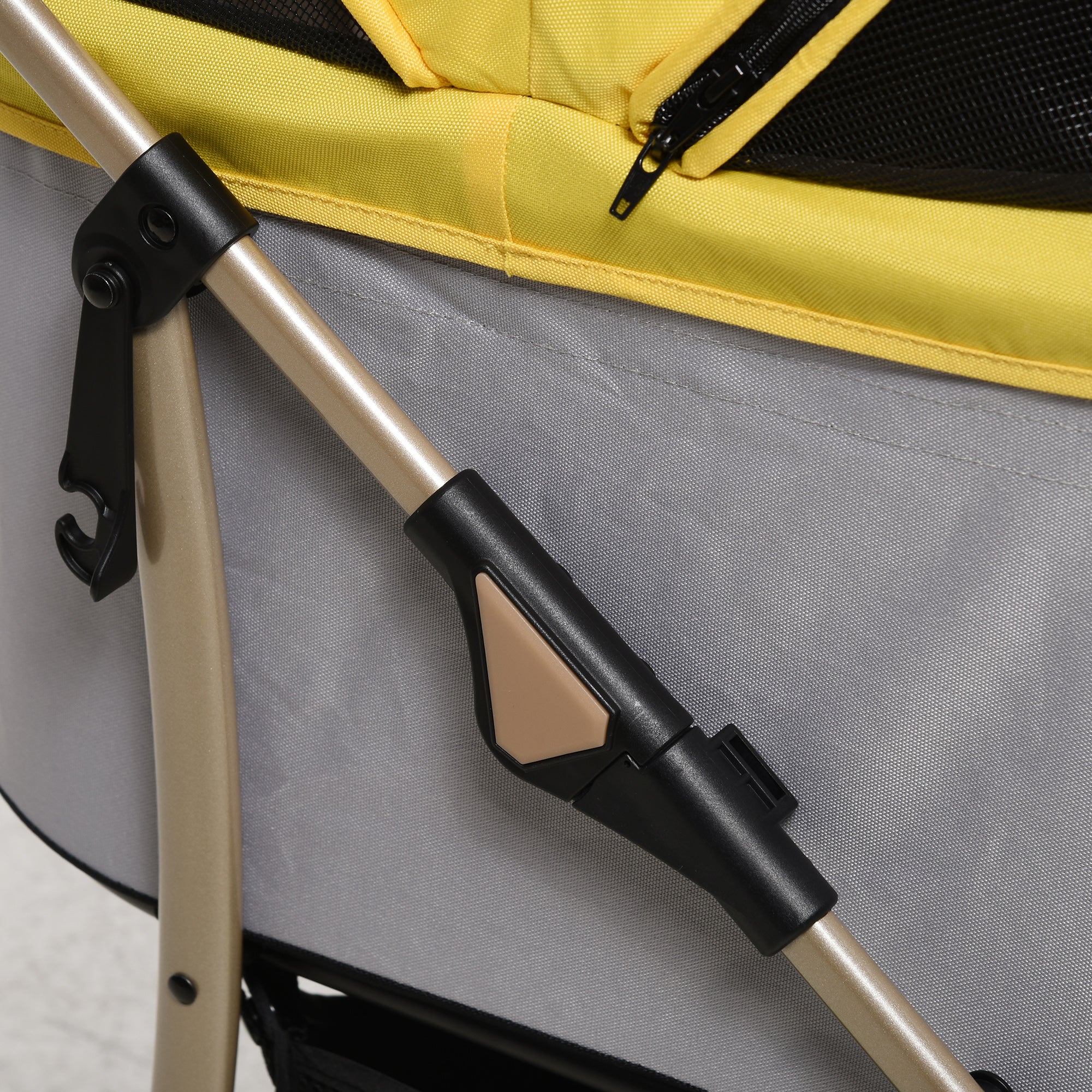 PawHut Dog Pram Dog Stroller 3 in 1 Pet Pushchair Detachable Design with Universal Wheels, Brake for Small Miniature Dogs - Yellow