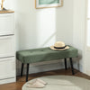 HOMCOM 39" Upholstered Entryway Bedroom Bench, Corduroy Ottoman Bench with Padded Seat and Steel Legs, Modern Tufted End of Bed Bench for Bedroom, Living Room, Hallway, Green