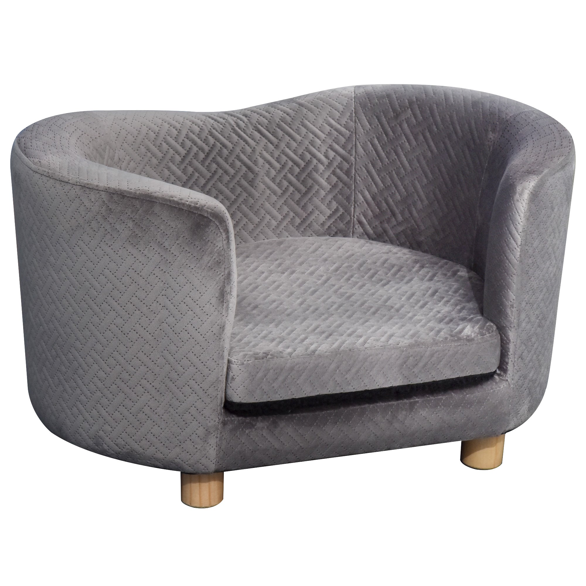 PawHut Dog Sofa, Luxury Tub Shaped Pet Couch, Cat Kitten Bed with Removable Cushion, Wood Frame, High Back for Small Sized Dogs