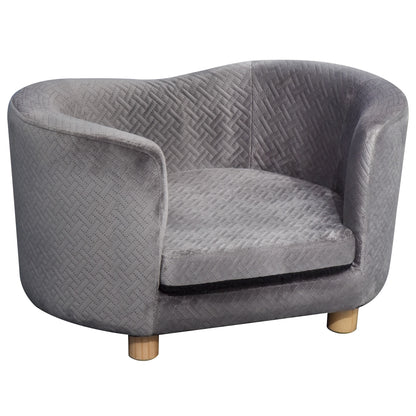 PawHut Dog Sofa, Luxury Tub Shaped Pet Couch, Cat Kitten Bed with Removable Cushion, Wood Frame, High Back for Small Sized Dogs