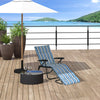 Outsunny Folding Lounge Chair, Reclining Tanning Chair, Sun Lounger with 6-Position Adjustable Back, Padded Cushion for Patio, Garden, Beach, Pool, Blue and White