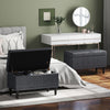 HOMCOM Storage Ottoman, Linen Fabric End of Bed Bench with Soft Close Lid, Button Tufted Storage Bench for Living Room, Entryway or Bedroom, 31.5" x 15.7" x 18.9", Grey