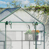 Outsunny 3-Tier Mini Greenhouse, Walk-in Greenhouse, Garden Hot House with 4 Shelves, Roll-Up Door, Mesh Windows, Trellis and Plant Labels, 56" x 29" x 77", Clear