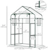 Outsunny 3-Tier Mini Greenhouse, Walk-in Greenhouse, Garden Hot House with 4 Shelves, Roll-Up Door, Mesh Windows, Trellis and Plant Labels, 56" x 29" x 77", Clear
