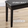 HOMCOM Classic Piano Bench Stool, PU Leather Padded Keyboard Seat with Rubber Wood Legs and Music Storage Compartment, Smooth Seat, Black