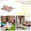 Outsunny Patio Hammock Chair, Portable Hanging Cotton Rope Hammock Swing Chair Sleeping Bed Seat with Armrest for Outdoor Garden Yard Camping Multicolor