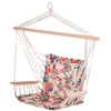 Outsunny Patio Hammock Chair, Portable Hanging Cotton Rope Hammock Swing Chair Sleeping Bed Seat with Armrest for Outdoor Garden Yard Camping Multicolor
