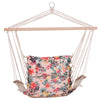 Outsunny Patio Hammock Chair, Portable Hanging Cotton Rope Hammock Swing Chair Sleeping Bed Seat with Armrest for Outdoor Garden Yard Camping Multicolor